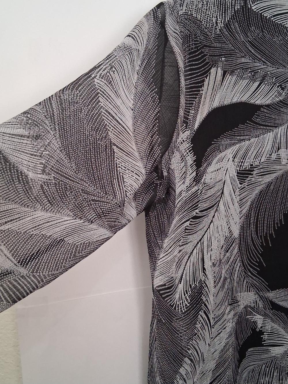 SLIM FACTOR Black White Blouse Size Large 2 Pieces - Picture 5 of 6